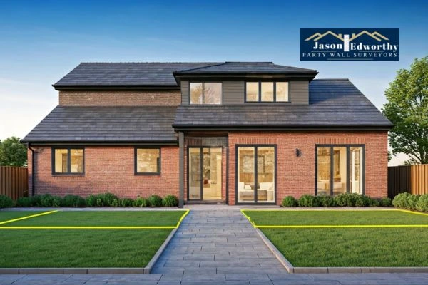 Home extension focusing on boundary line Glossop